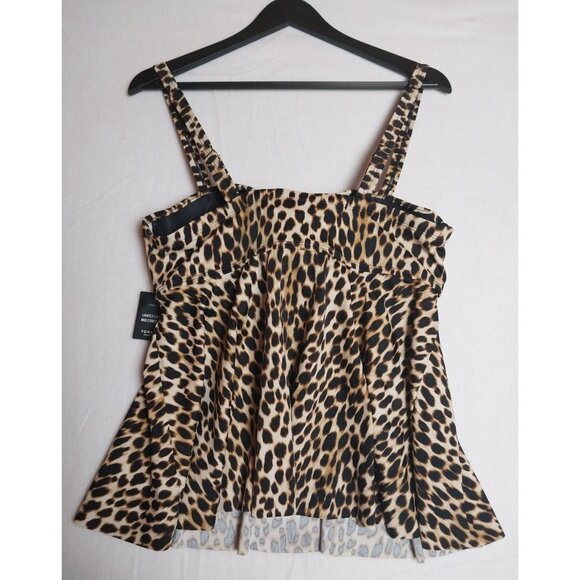 NWT Torrid Underwire Twist Front Cheetah Tankini Top Sz M/L 00/D/DD - Picture 3 of 13